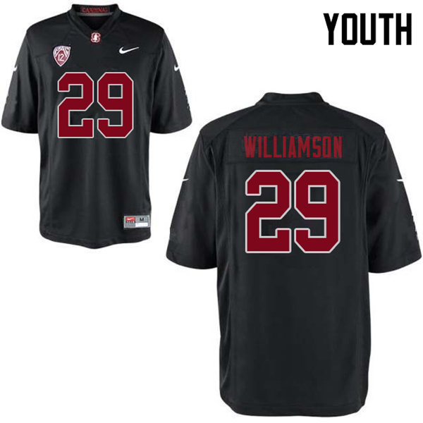 Youth #29 Kendall Williamson Stanford Cardinal College Football Jerseys Sale-Black - Click Image to Close